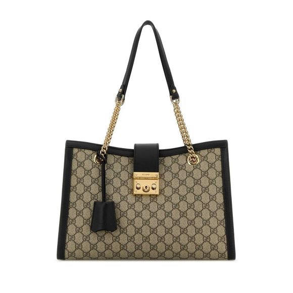 Gucci Women Gg Supreme Fabric Medium Padlock Shoulder Bag - Picture 1 of 2